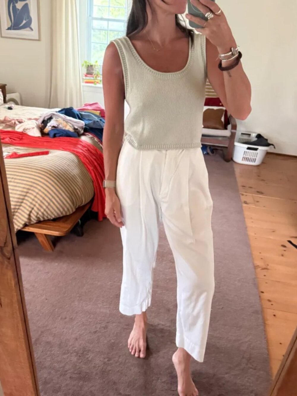 White Cotton Trouser 0